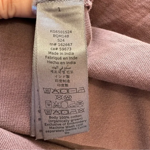 John Varvatos Beaded Skull Graphic T-Shirt Mauvewood Cotton Crewneck Sz S - Picture 7 of 12